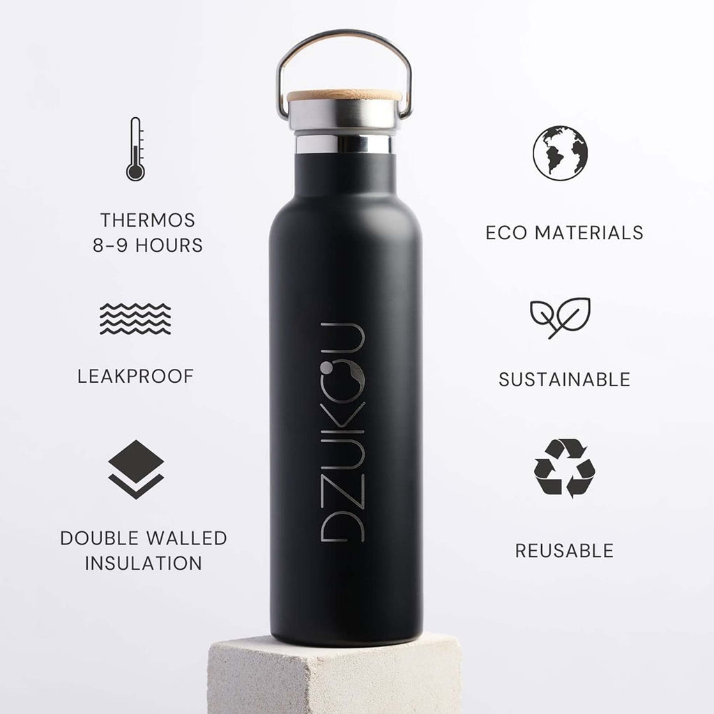 Dzukou Matte Black Thermos Bottle – 500 ml