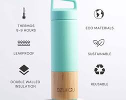 Dzukou Bamboo & Steel Thermos Bottle with Tea Infuser – 530 ml