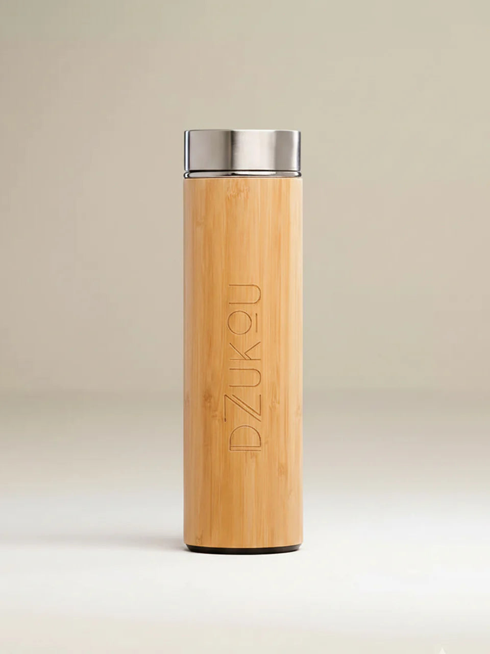 Dzukou Bamboo & Steel Thermal Infusion Bottle with Tea Infuser – 480 ml