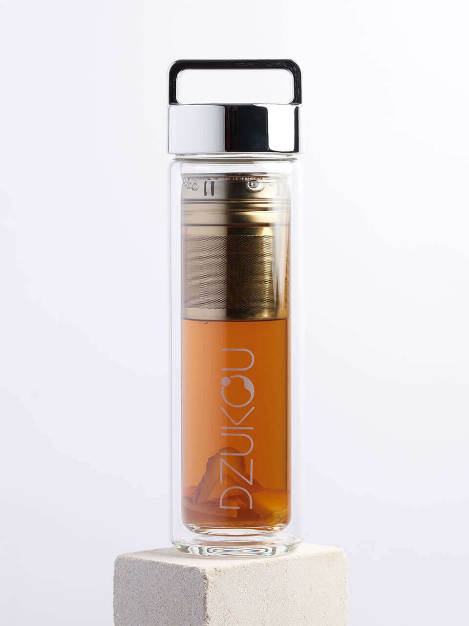 Dzukou Glass Infusion Bottle with Steel Infuser – 450 ml