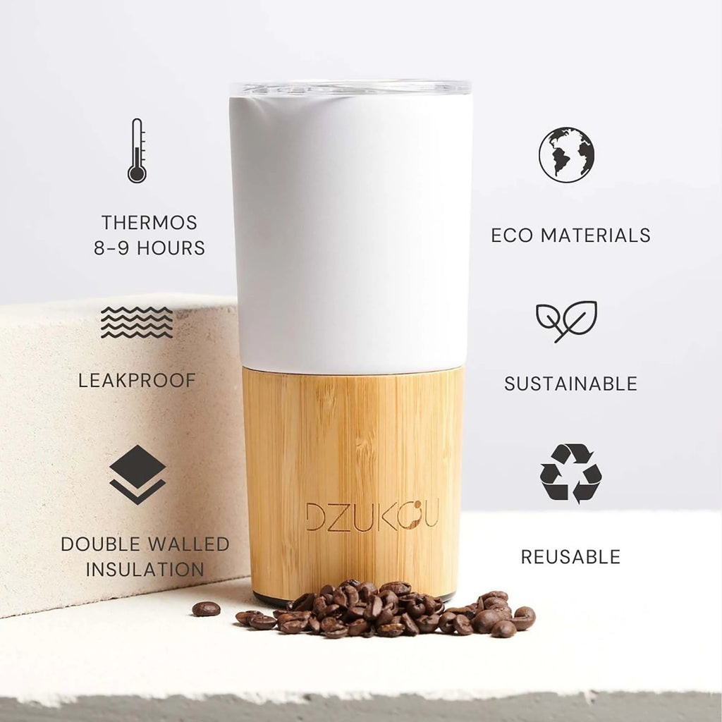 Dzukou Bamboo & Steel Coffee Tumbler – 470 ml