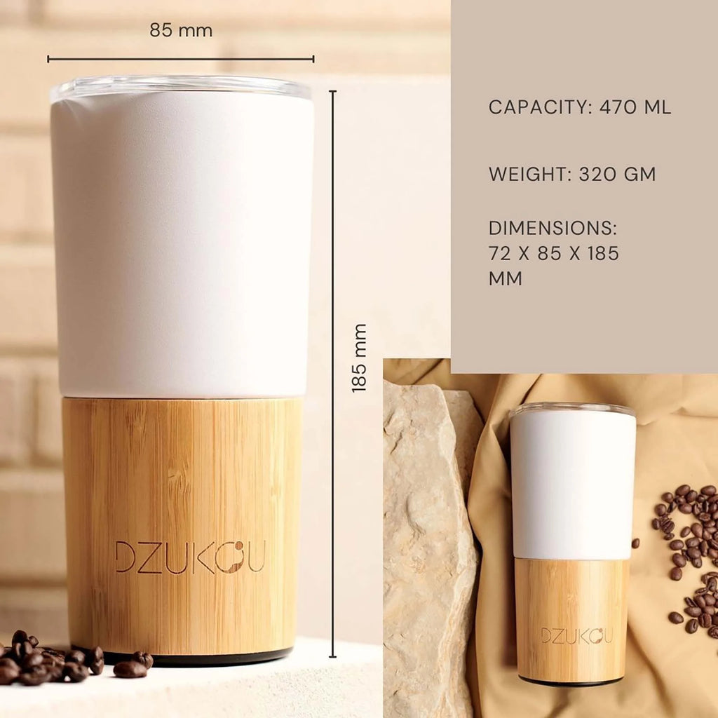 Dzukou Bamboo & Steel Coffee Tumbler – 470 ml